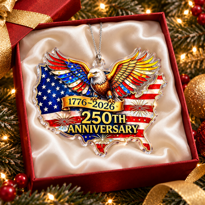 250th Anniversary Christmas Acrylic Ornament Patriotic