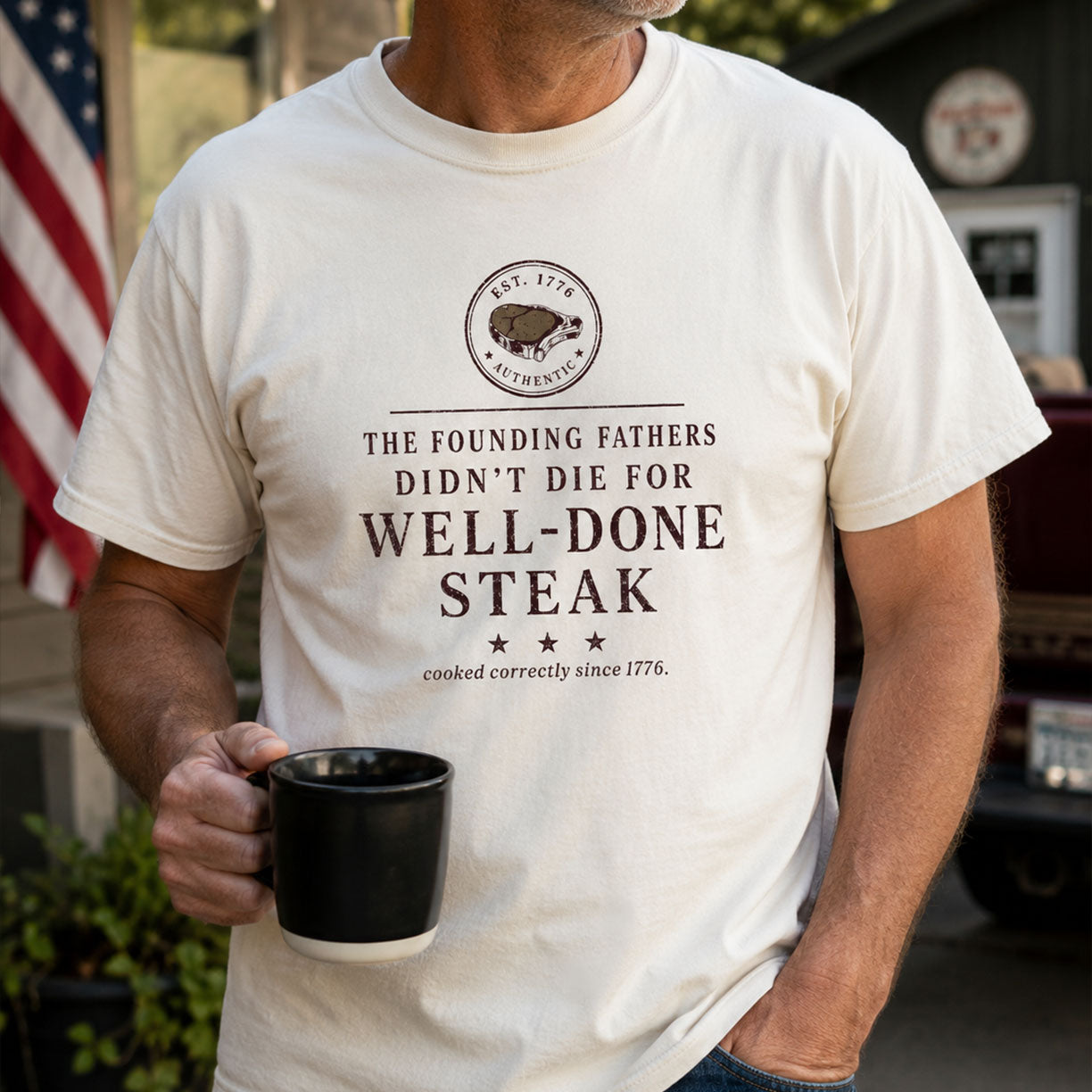 The Well-Done Tee - Founding Fathers Steak Edition