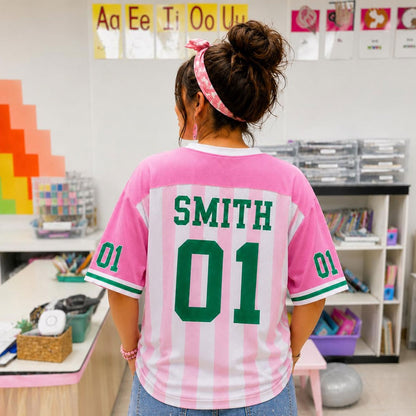 Custom Teacher Mesh Football Jersey, Personalized Name & Number Shirt