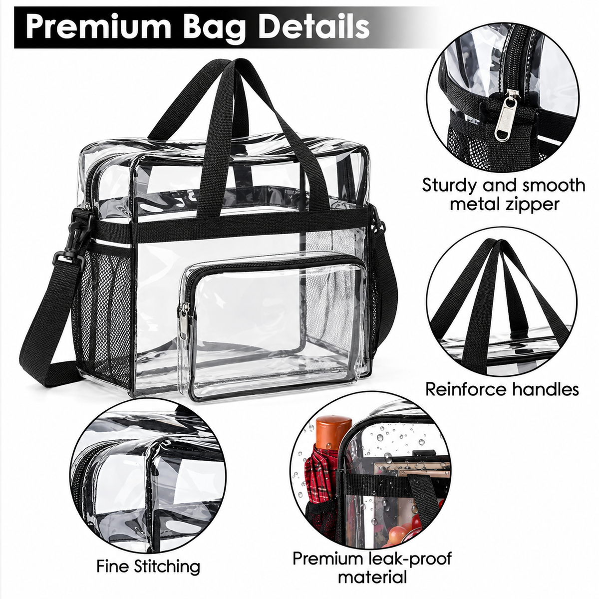 Clear Crossbody Bag Stadium Approved Clear Transparent Shoulder Bag