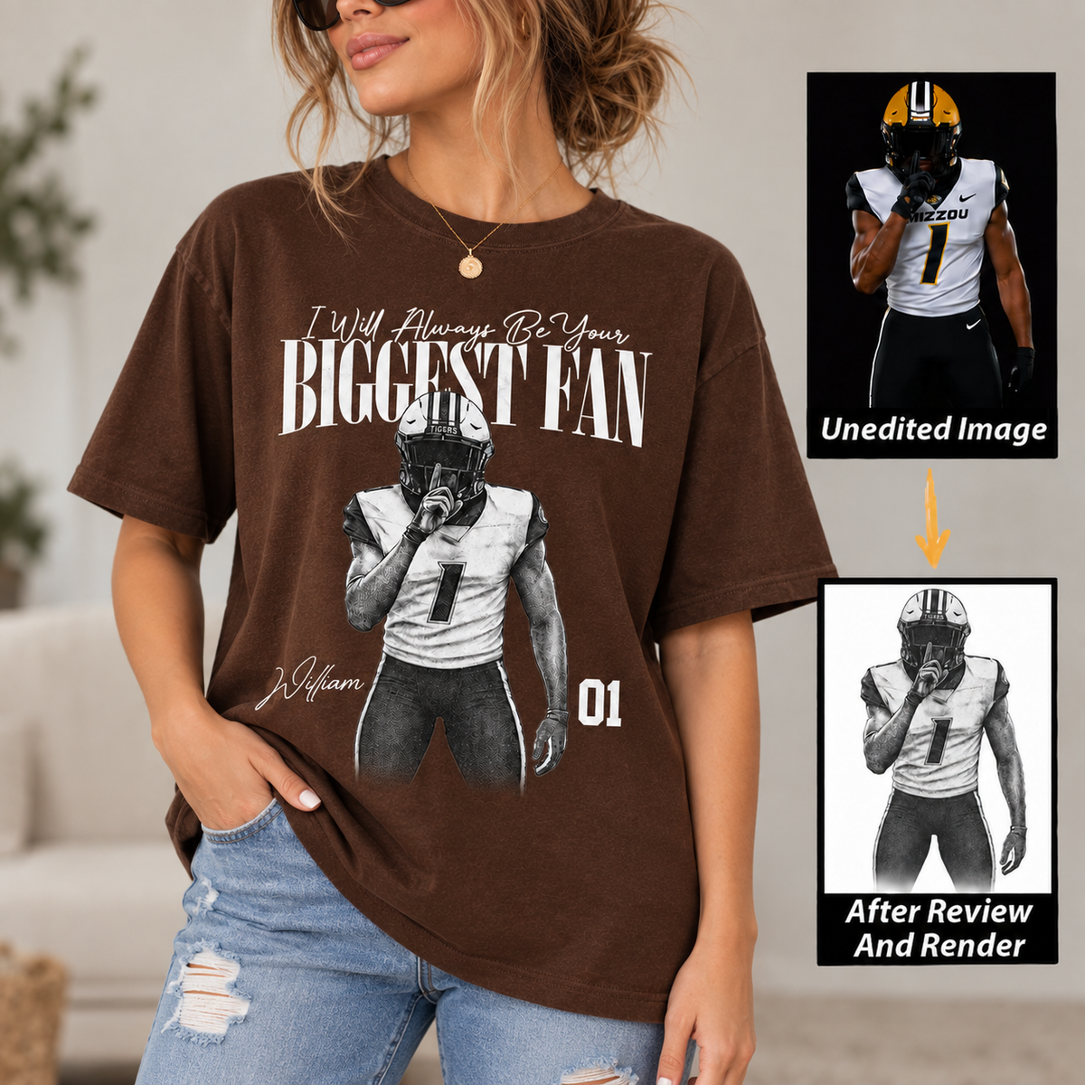 Custom Bigggest Fan Game Day Shirt