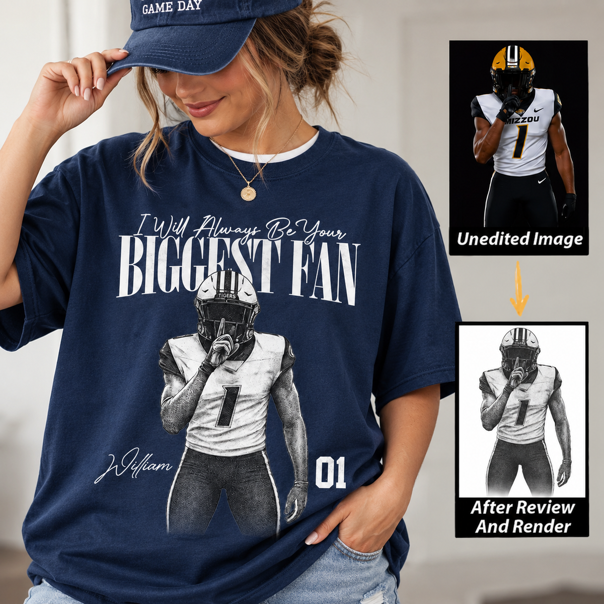 Custom Bigggest Fan Game Day Shirt