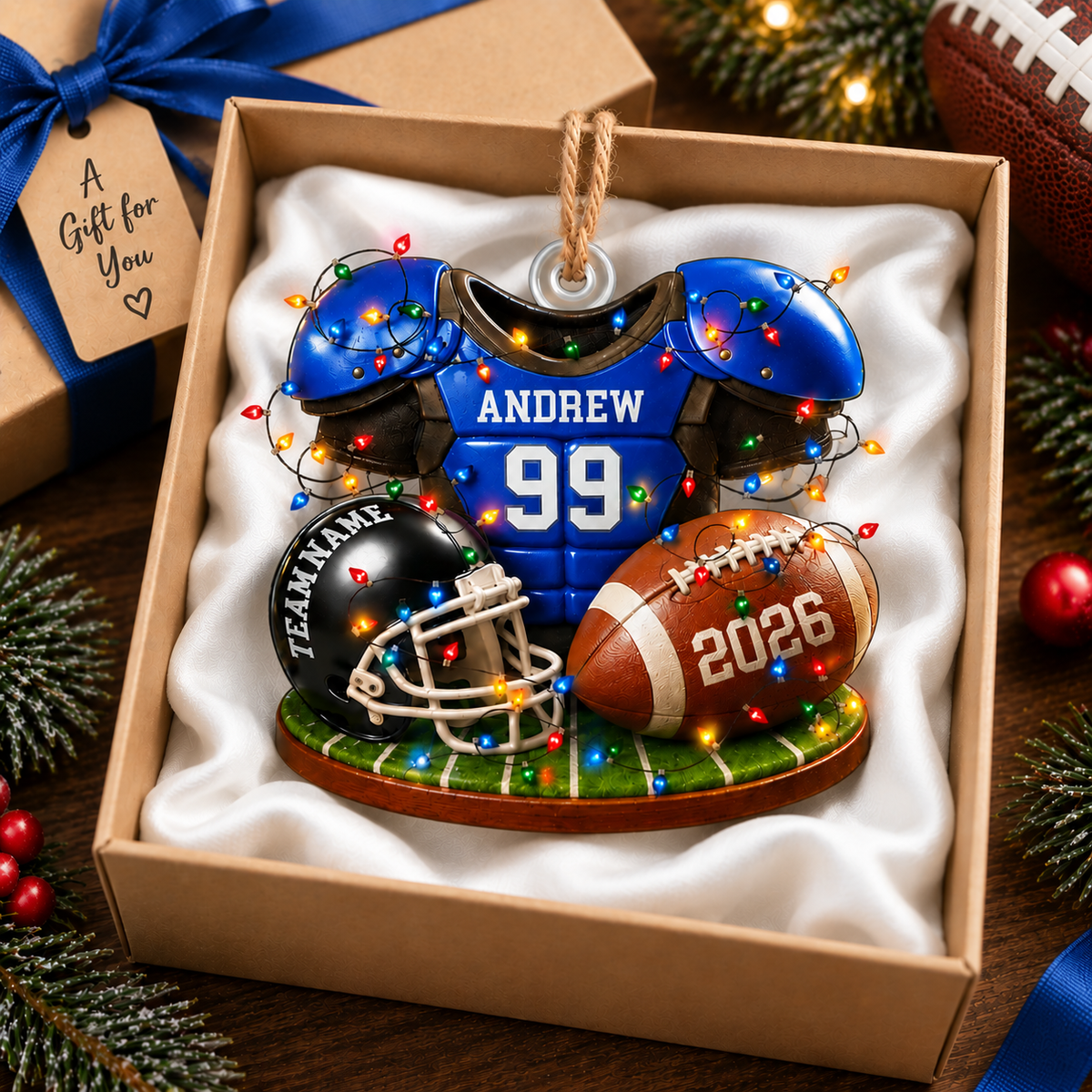 Custom Game Day Football Ornament