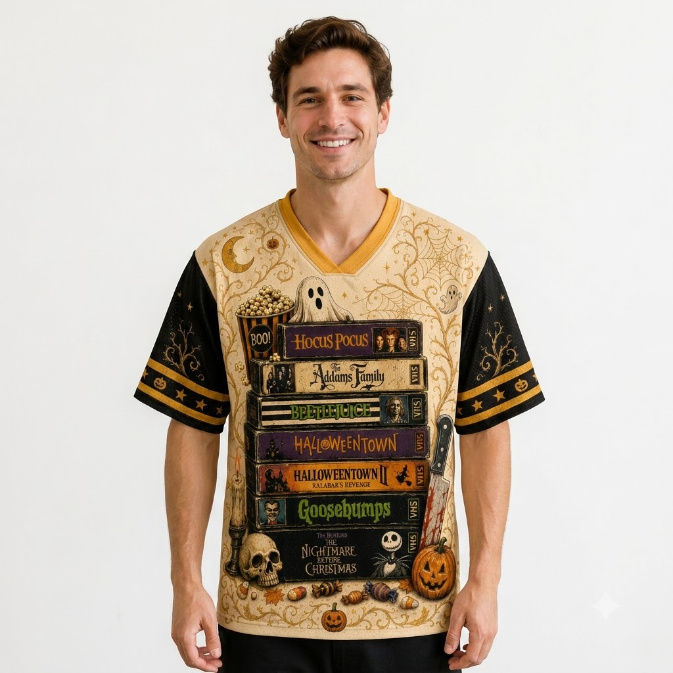 Custom Halloween  Books Mesh Jersey