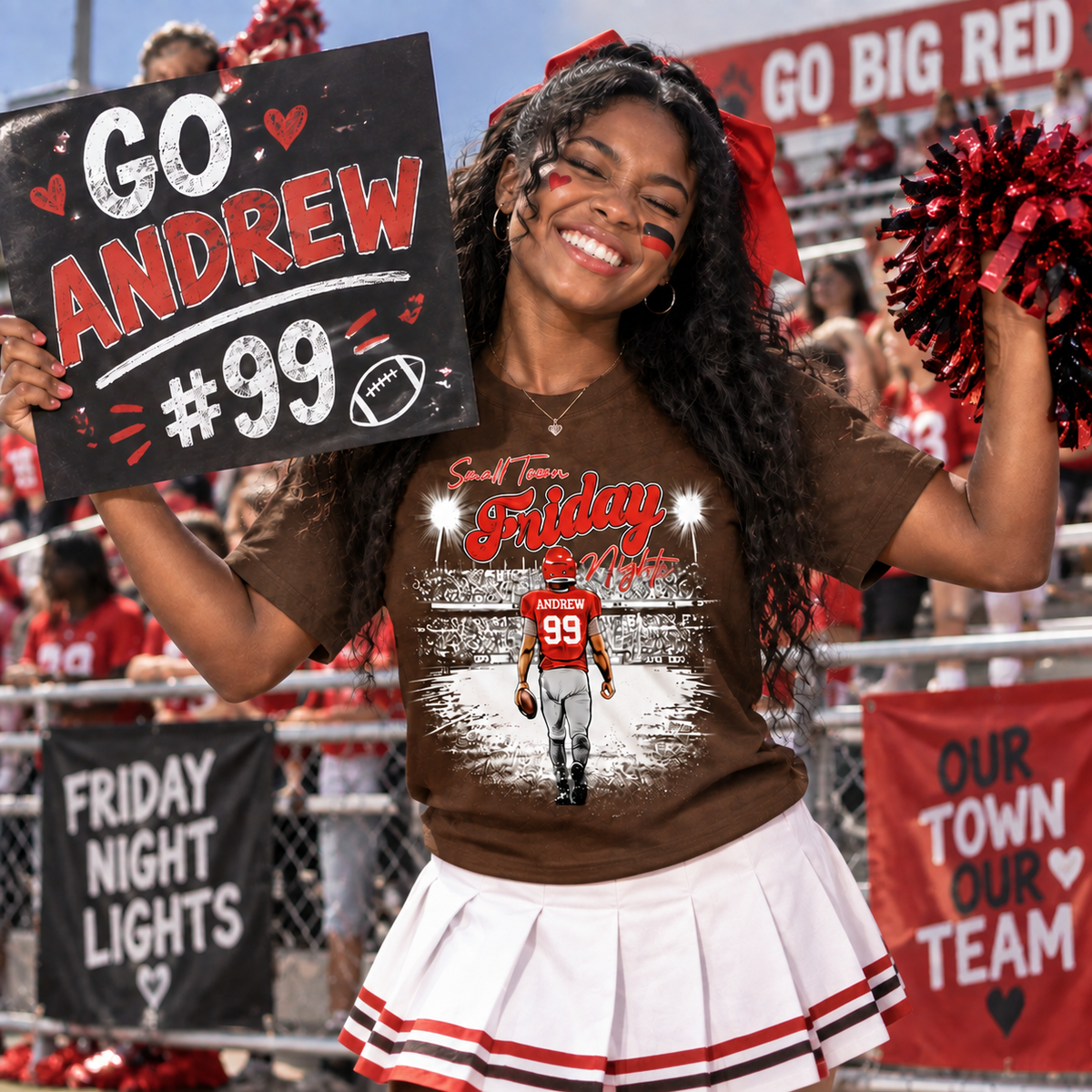 Small Town Friday Nights Custom Football T-Shirt