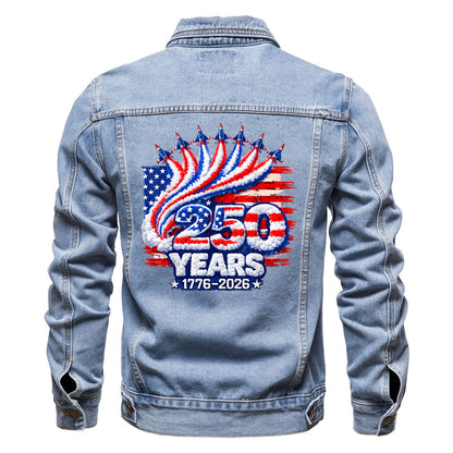 250th Anniversary Jet Denim Jacket Patriotic Jean Jacket