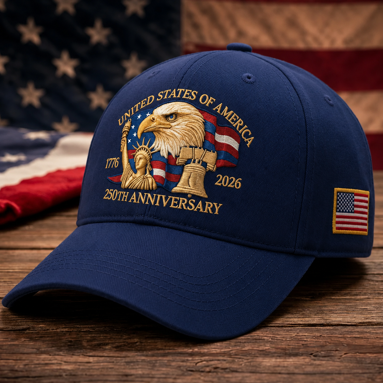 American 250 Years Anniversary Patriotic Eagle Liberty Cap