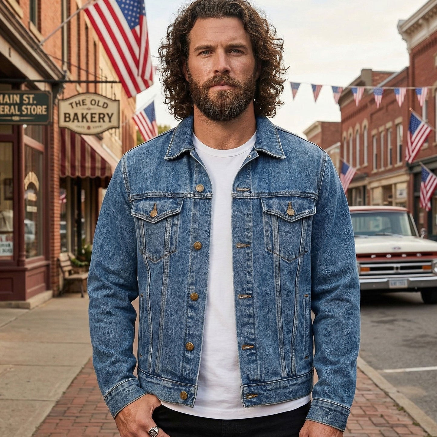 America 250 Denim Jacket 1776 - 2026 Patriotic Eagle Jean Jacket