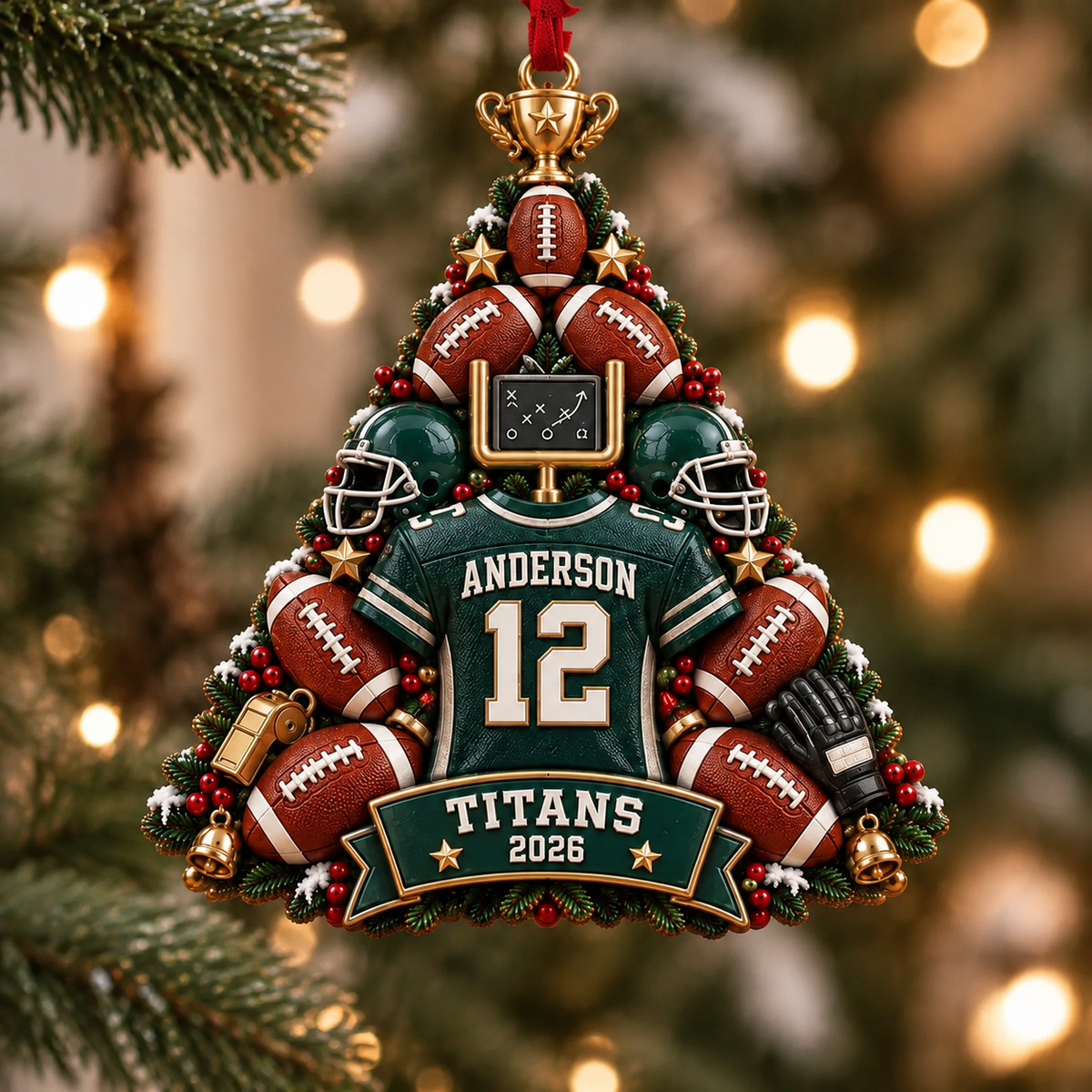 Custom Football Ornament 2026 - Football Team Gift