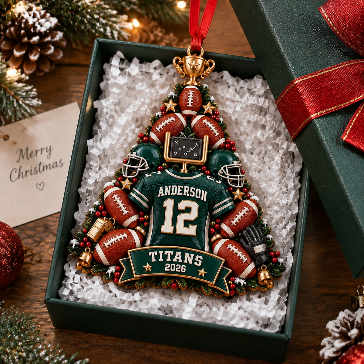 Custom Football Ornament 2026 - Football Team Gift
