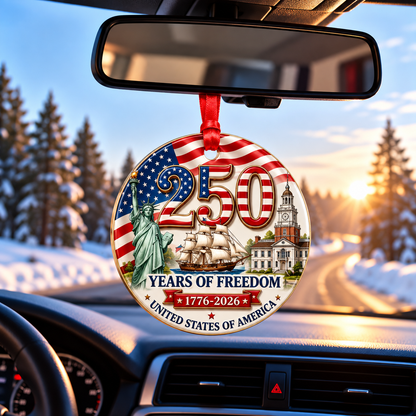 250 Years of Freedom Ornament 2026 - American Flag Christmas Ornament