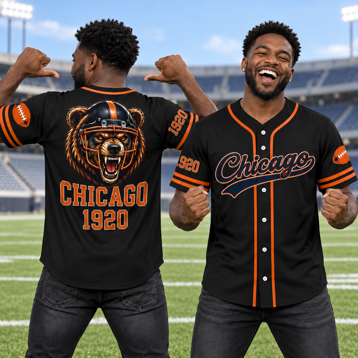 Football Game Day Baseball Jersey – Classic Team Fan Jersey