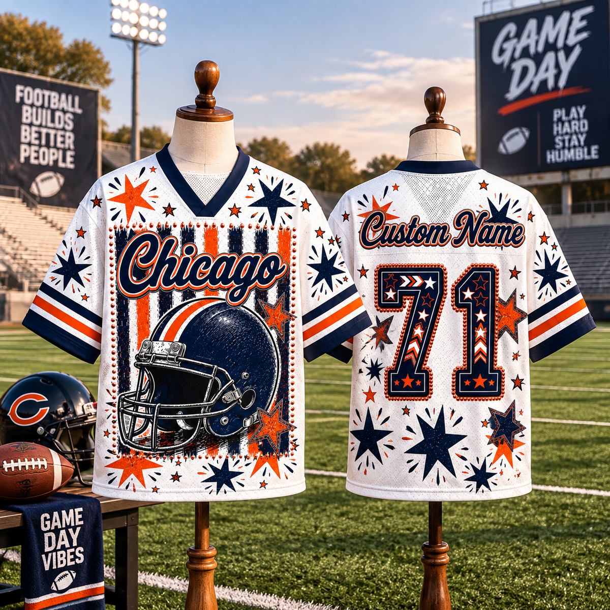 Custom  Football Jersey  - Classic Team Spirit Fan Jersey