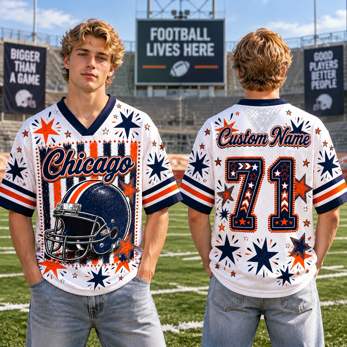 Custom  Football Jersey  - Classic Team Spirit Fan Jersey