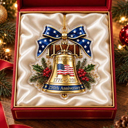 250 Christmas Bell Ornament 250th Anniversary Christmas Ornament Patriotic
