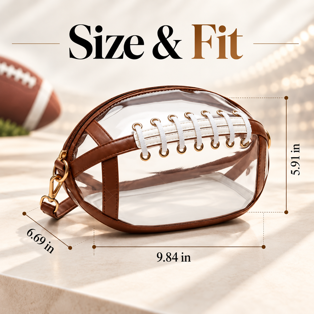 Football Clear Bag — Stadium-Ready Game Day Crossbody