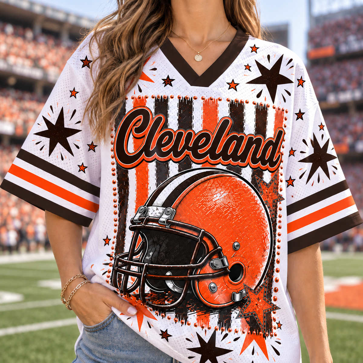 Cleveland Football Mesh Jersey Team Spirit - Game Day Sport Jersey