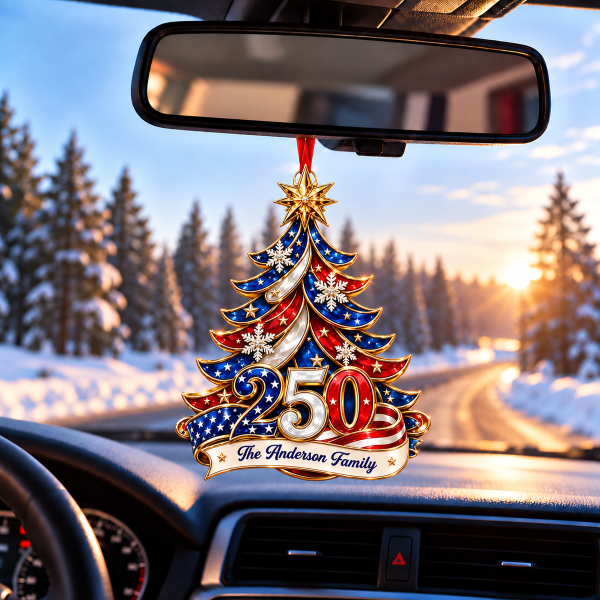 Custom 250th America 2D Acrylic Tree Ornament