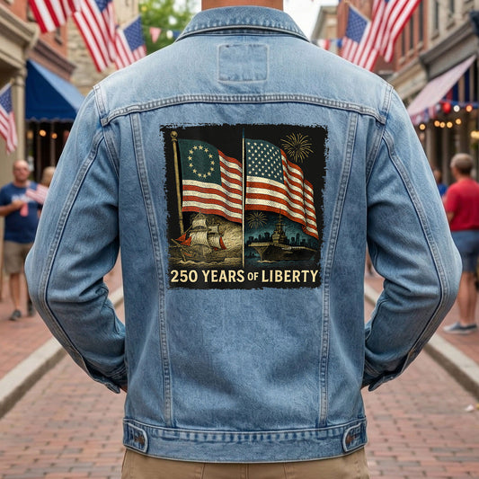 250 Years of Liberty Denim Jacket Patriotic Jean Jacket
