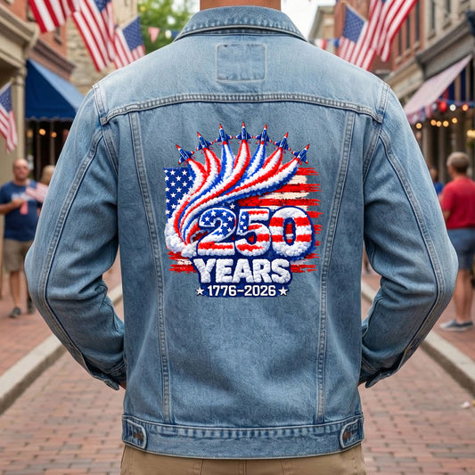 250th Anniversary Jet Denim Jacket Patriotic Jean Jacket
