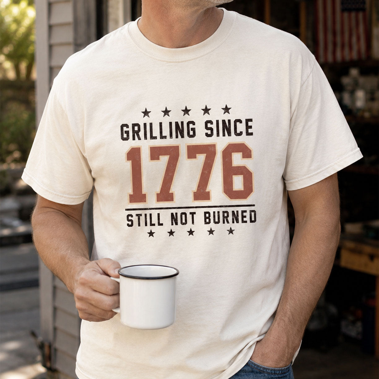GRILLING SINCE 1776 STILL NOT BURNED, America Semiquincentennial Comfort Colors Shirt