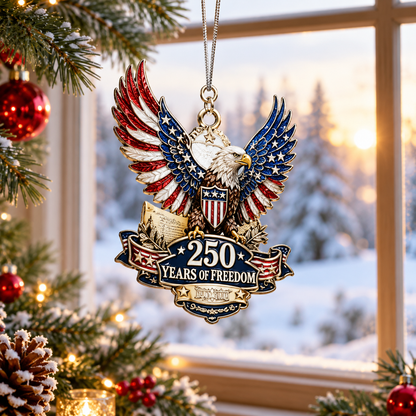 America 250th Christmas Eagle  Ornament