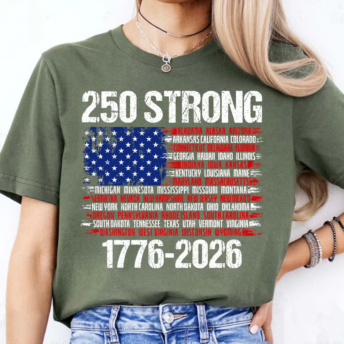 250 Years Strong 1776-2026 USA 4th Of July