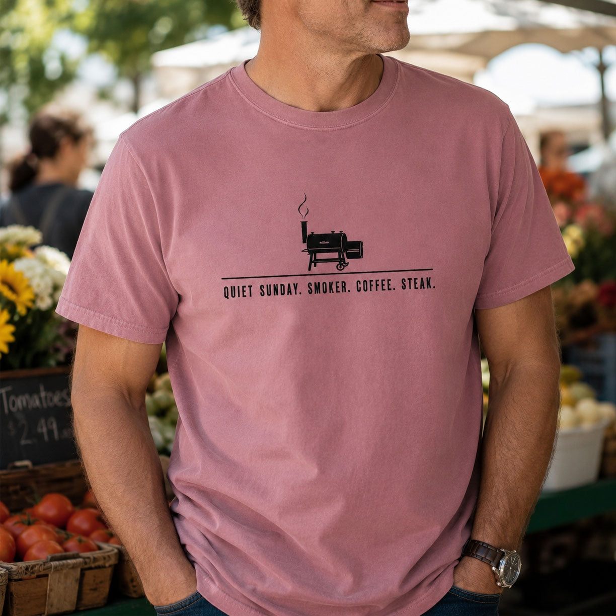 QUIET SUNDAY. SMOKER. COFFEE. STEAK, America Semiquincentennial Comfort Colors Shirt