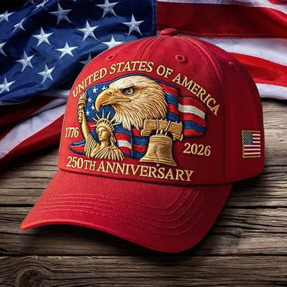 American 250 Years Anniversary Patriotic Eagle Liberty Cap