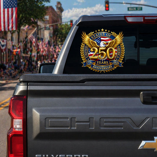 USA Eagle Flag 250th Anniversary Decal 1776-2026 Patriotic Sticker