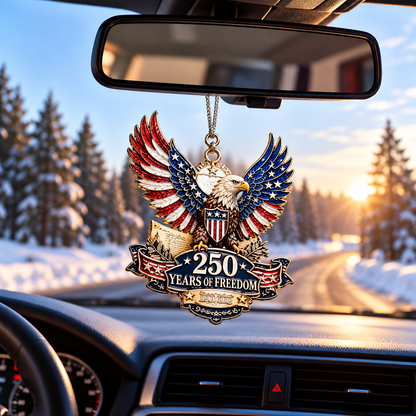 America 250th Christmas Eagle  Ornament