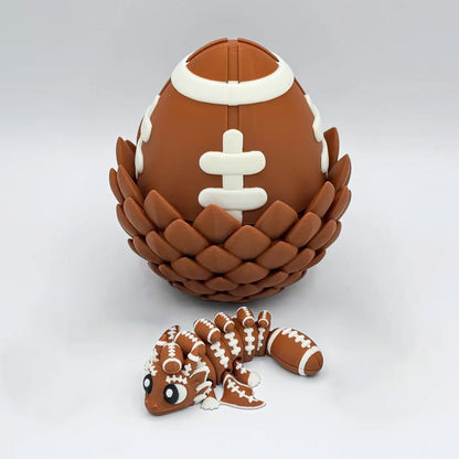 Football Dragon Egg with Baby Dragons - 3D Printed Dragon Set