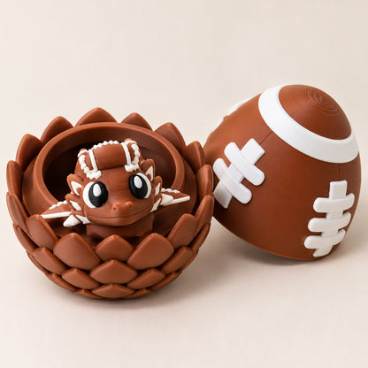 Football Dragon Egg with Baby Dragons - 3D Printed Dragon Set