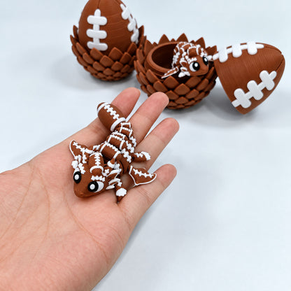 Football Dragon Egg with Baby Dragons - 3D Printed Dragon Set