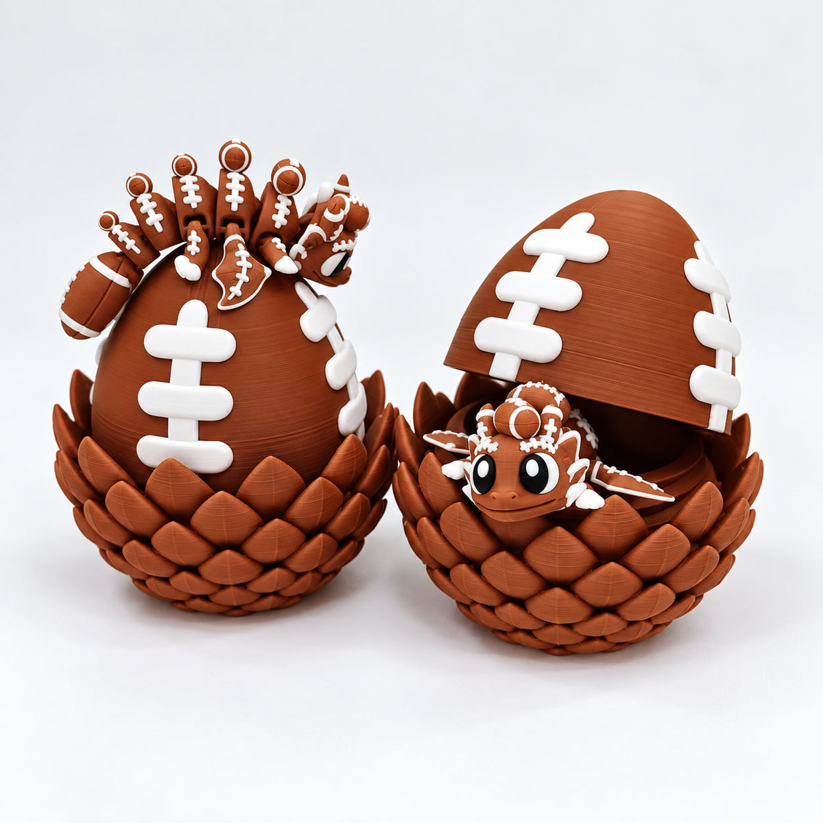 Football Dragon Egg with Baby Dragons - 3D Printed Dragon Set
