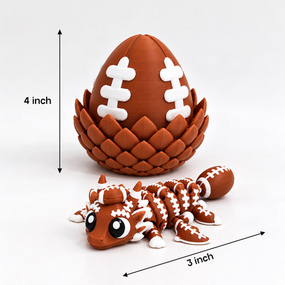 Football Dragon Egg with Baby Dragons - 3D Printed Dragon Set