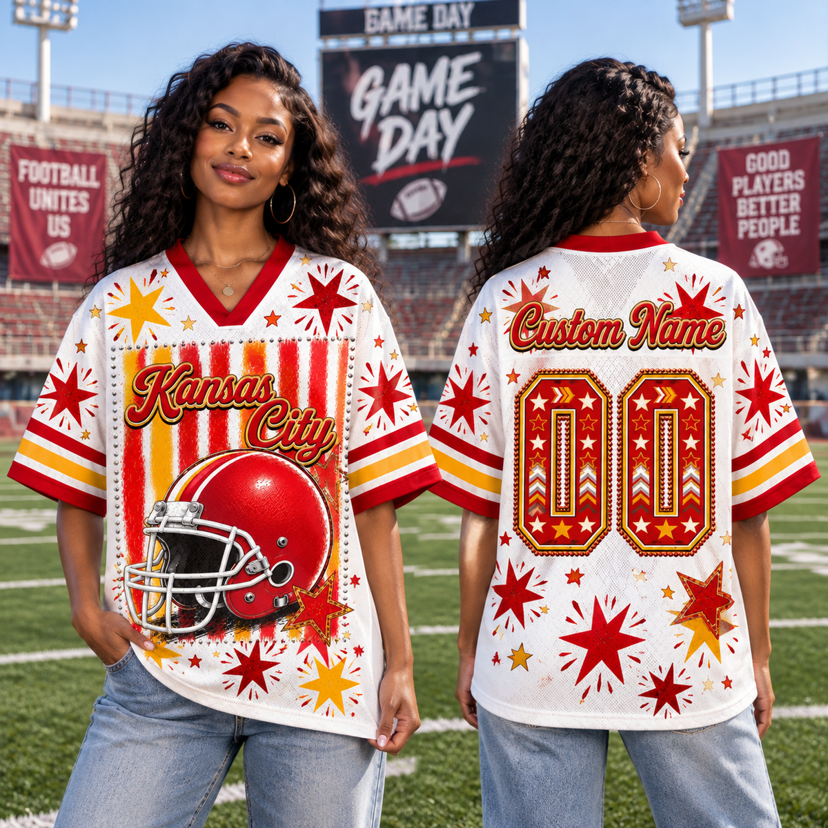 Custom  Football Jersey  - Classic Team Spirit Fan Jersey