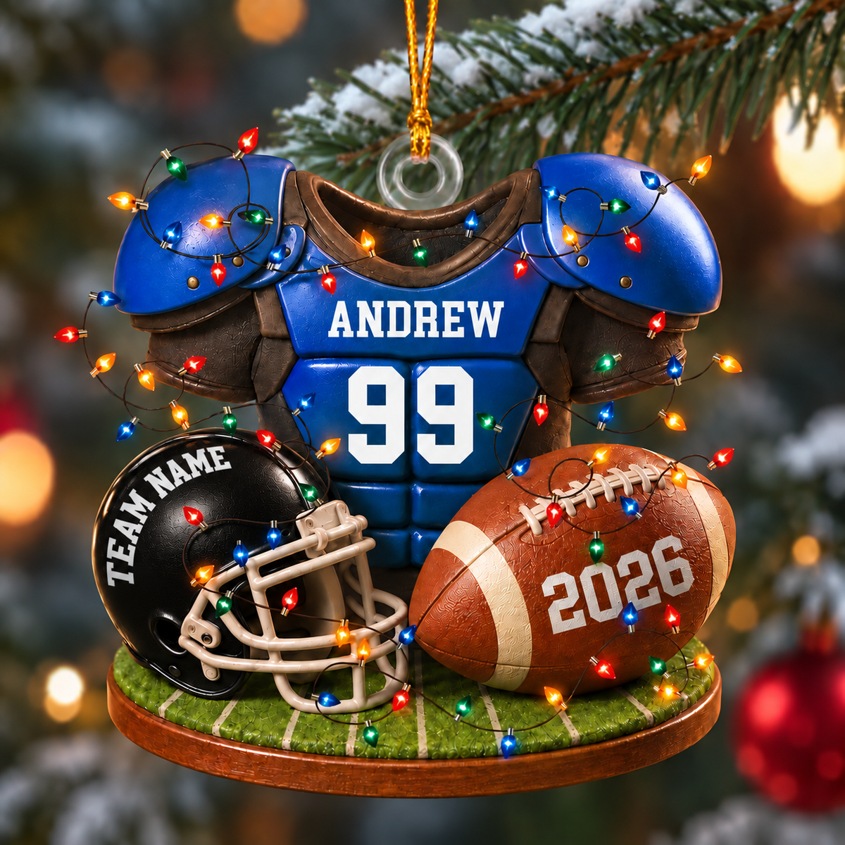 Custom Game Day Football Ornament