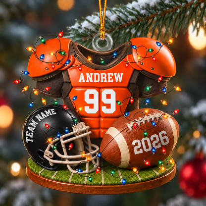 Custom Game Day Football Ornament