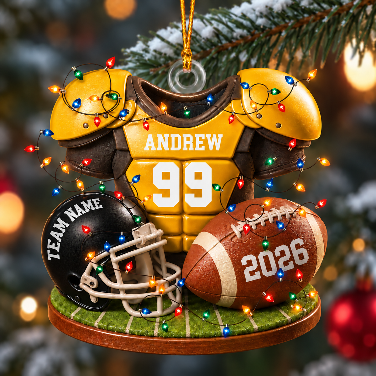 Custom Game Day Football Ornament