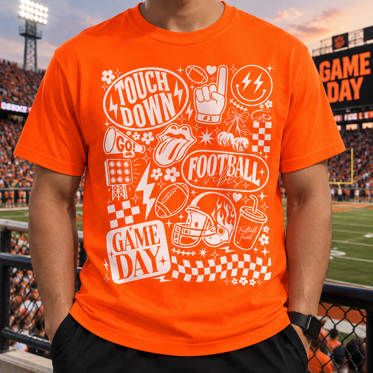 Football Vibes Retro Game Day Shirt