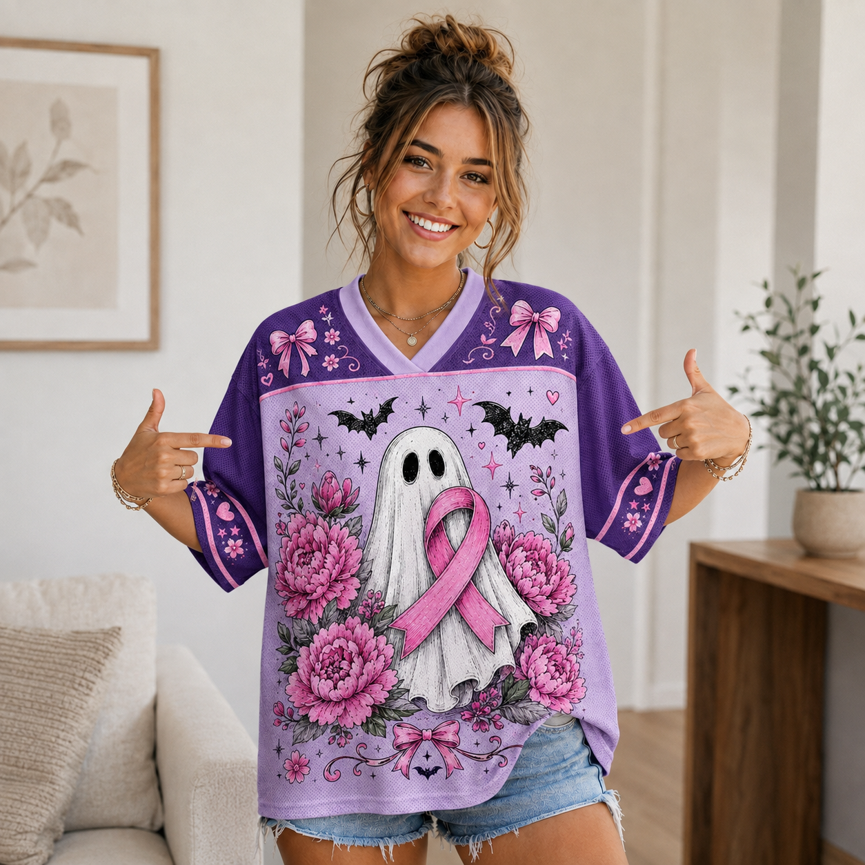Custom Halloween  Purple Mesh Jersey