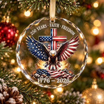 Faith, Freedom & America 250 Years Commemorative Christmas Ornament