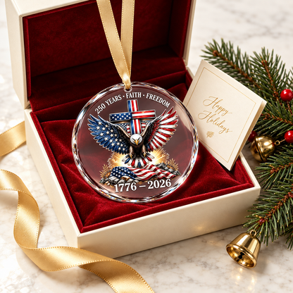 Faith, Freedom & America 250 Years Commemorative Christmas Ornament