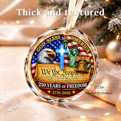 250 Years of Freedom Ornament 1776–2026 - Liberty Bell Eagle Holiday Keepsake