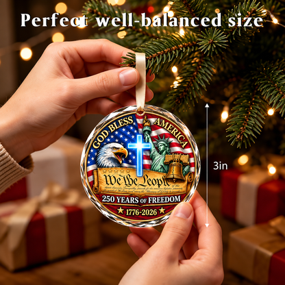 250 Years of Freedom Ornament 1776–2026 - Liberty Bell Eagle Holiday Keepsake