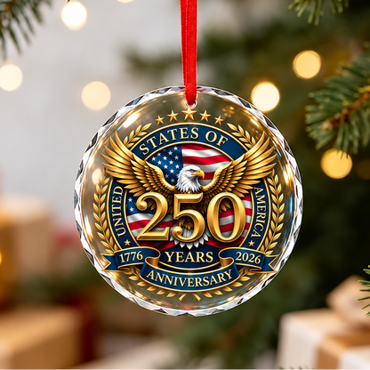 250 Anniversary Christmas Ornament-Glass  250 Anniversary USA Merchandise