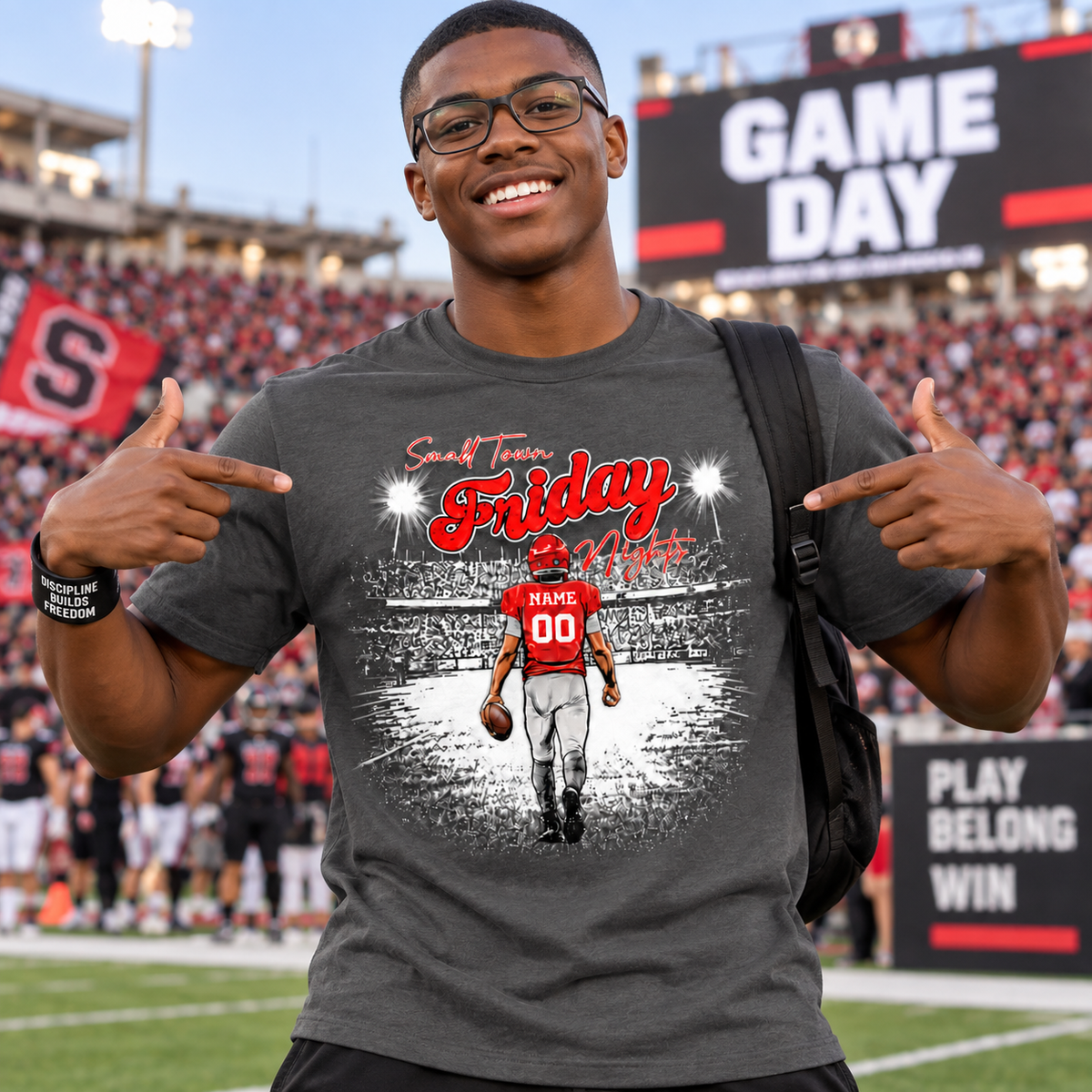 Small Town Friday Nights Custom Football T-Shirt
