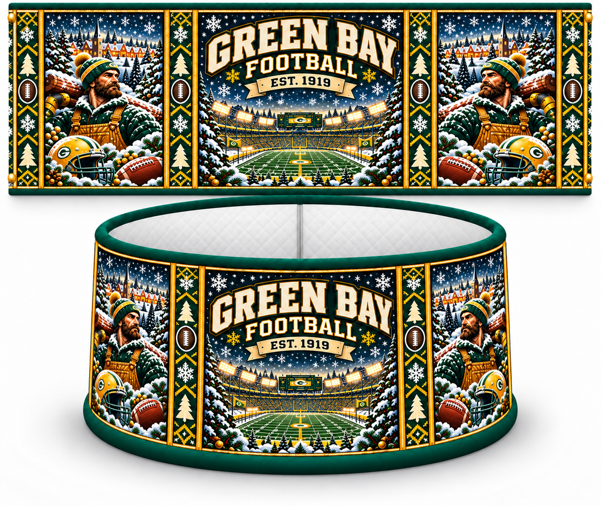 Football Christmas Tree Collar – Festive Holiday Tree Base Cover