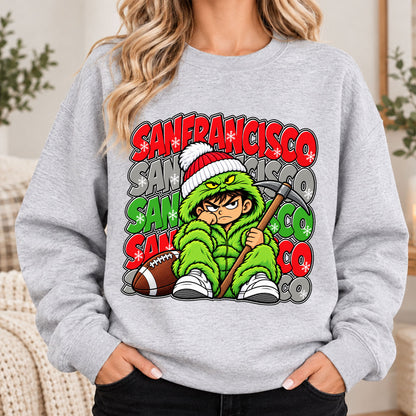 San Francisco Christmas Green Monster Sweatshirt - American Football Fan